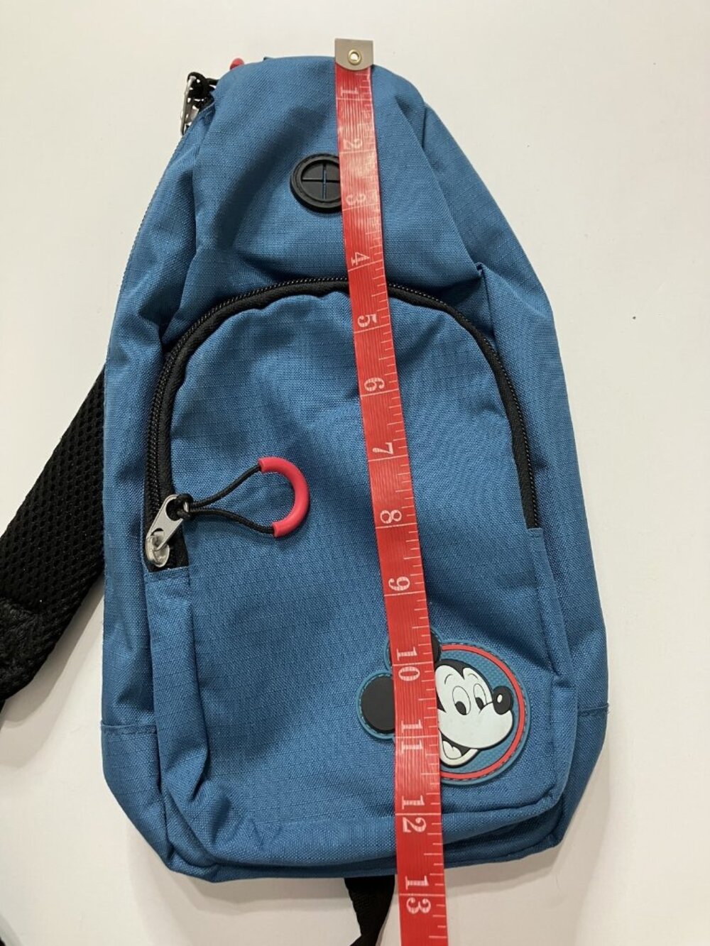 Disney Mickey Mouse Teal Blue Sling Bag Crossbody Backpack Adjustable Strap - Picture 9 of 9